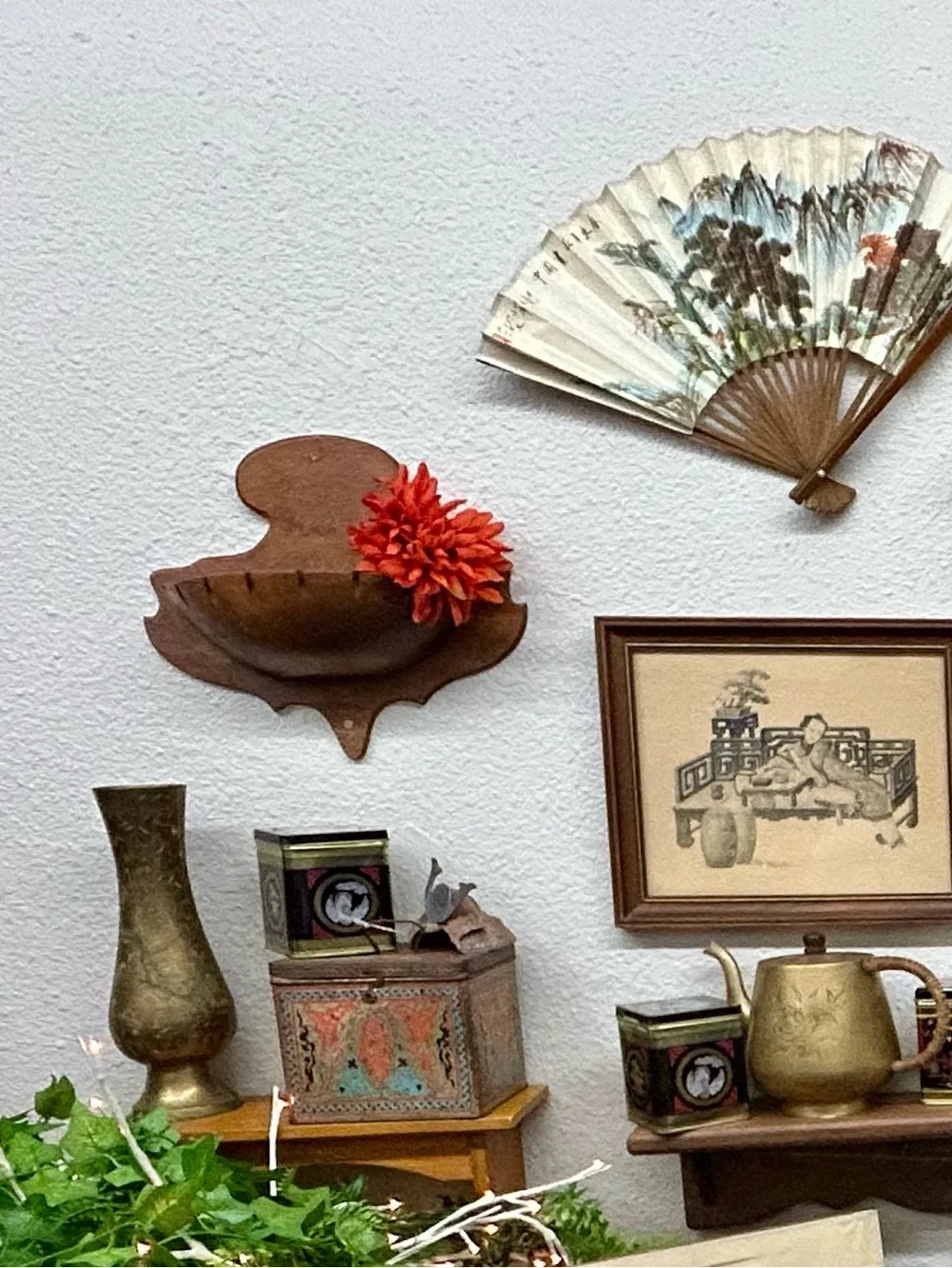 Vintage wooden mid century wall caddy wall pocket planter decor design